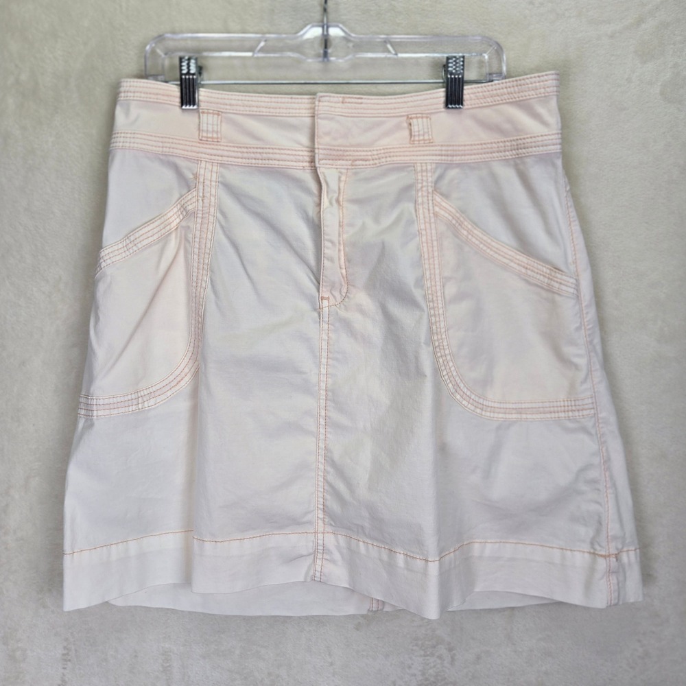 Pilcro and the Letterpress Anthropologie Mini Skirt‎ 12 A-Line Peach Cottagecore